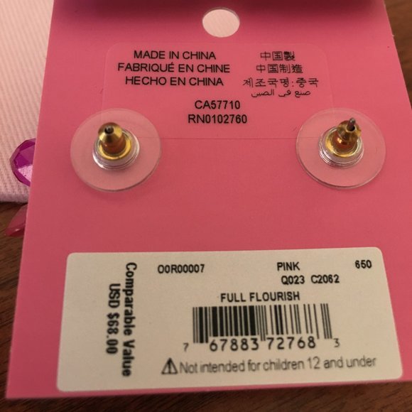kate spade full flourish flower studs - pink - NWT - Picture 3 of 5